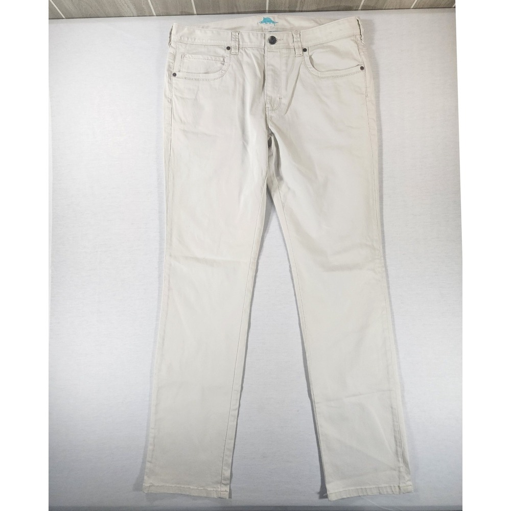 Tommy Bahama Boracay Pants Mens 35x34 Khaki Beige Stretch Cotton Tencel Chino